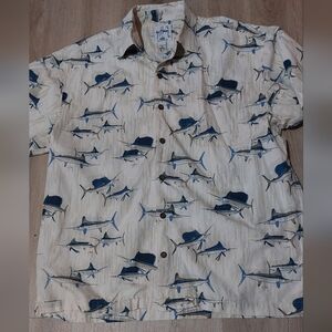 Guy Harvey AFTCO Bluewater Men’s Button Down Short Sleeve Shirt XL Sportfishing